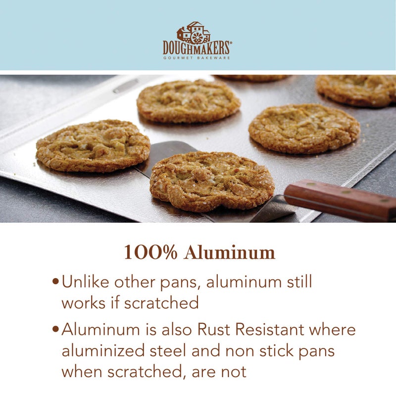 Doughmakers صينية بسكويت من دو ميكرز، مصنوعة من الألمنيوم التجاري، 10" × 14" - Image 2